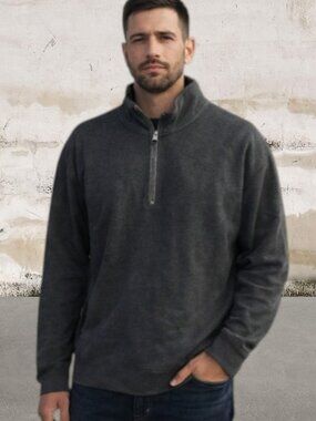 Orvis Men's Charcoal Zip-Up Pullover Size XL